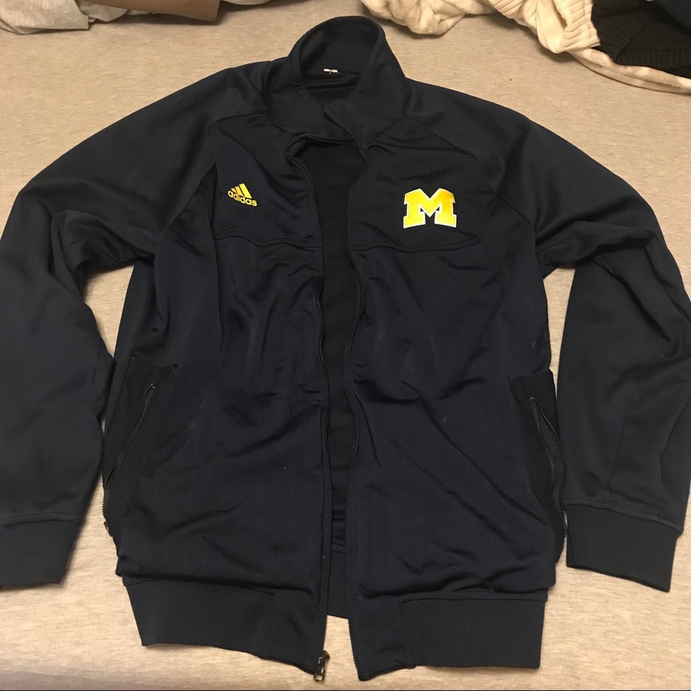 Michigan Adidas jacket worn by Nik Stauskas